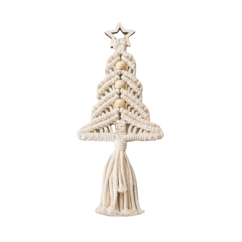 Nordic Christmas Tree Woven Macrame Tapestry