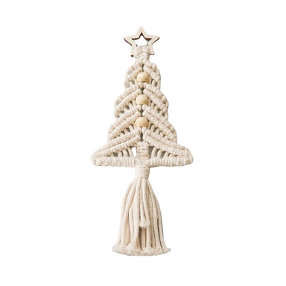 Nordic Christmas Tree Woven Macrame Tapestry