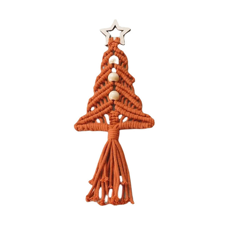 Nordic Christmas Tree Woven Macrame Tapestry