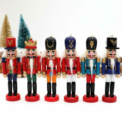 6pcs/set Wooden Nutcracker Solider Figure Model