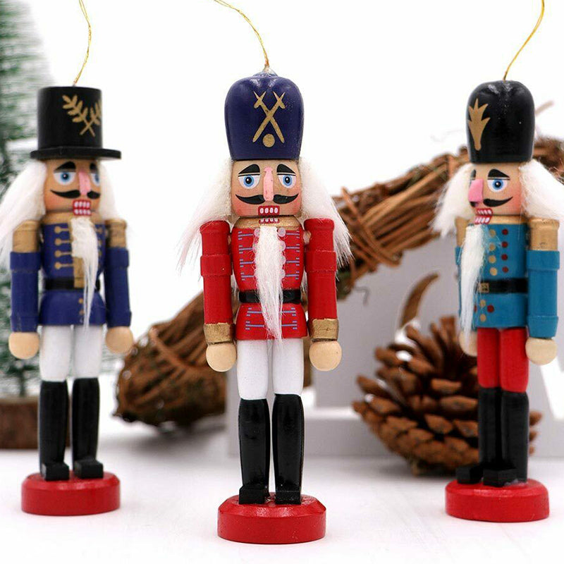 6pcs/set Wooden Nutcracker Solider Figure Model