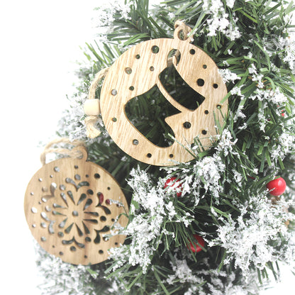 12pc Vintage Wooden Christmas tree ornaments