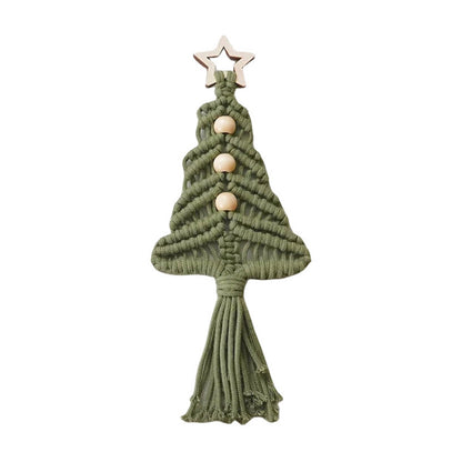 Nordic Christmas Tree Woven Macrame Tapestry