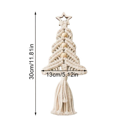 Nordic Christmas Tree Woven Macrame Tapestry